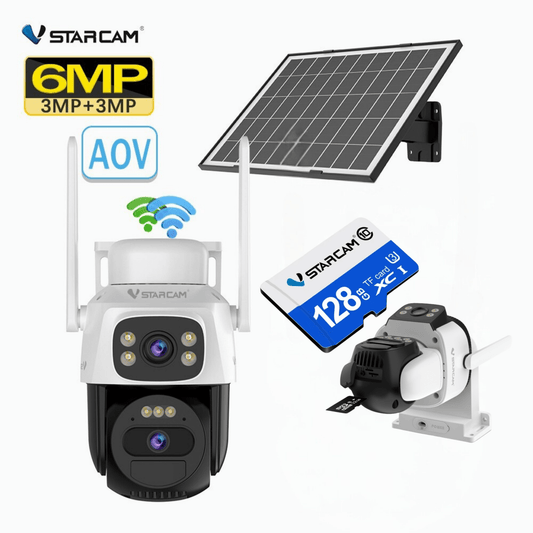 Vstarcam 6MP Outdoor Solar Wifi PTZ Camera w/128GB TF Card | CMAN