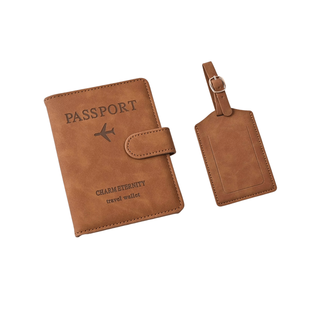 Leather Passport Holder w/ Luggage Tag | CMAN
