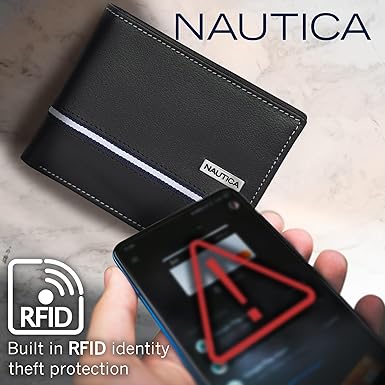 Nautica Men's Classic Leather Bifold RFID Wallet | CMAN