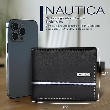 Nautica Men's Classic Leather Bifold RFID Wallet | CMAN