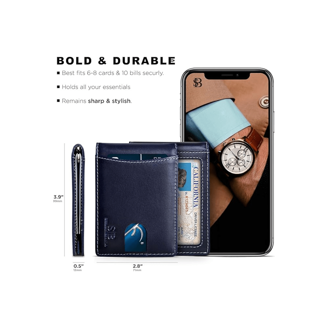 Serman Brands RFID Blocking Slim Bifold Genuine Leather | CMAN
