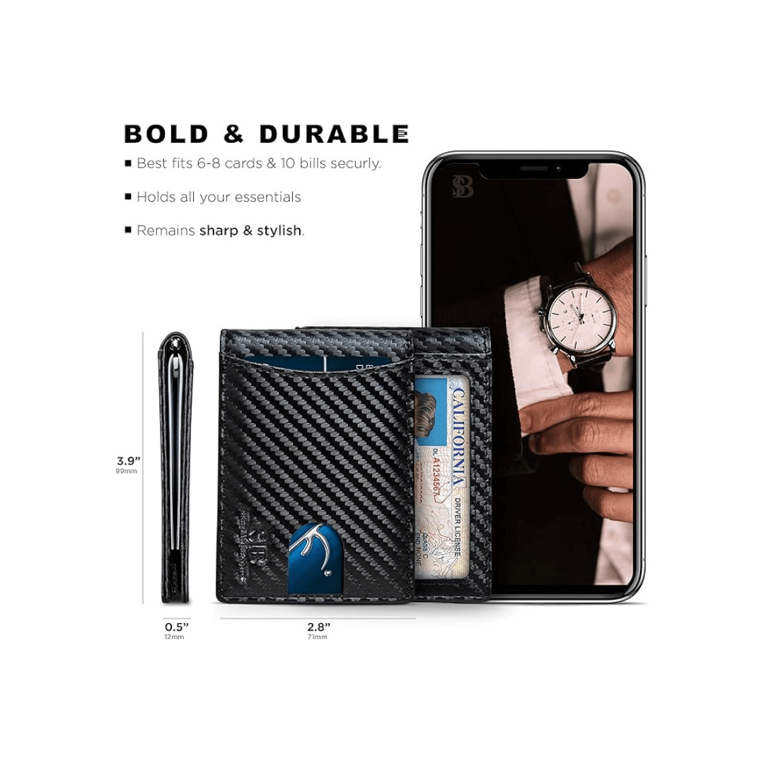 Serman Brands RFID Blocking Slim Bifold Genuine Leather | CMAN