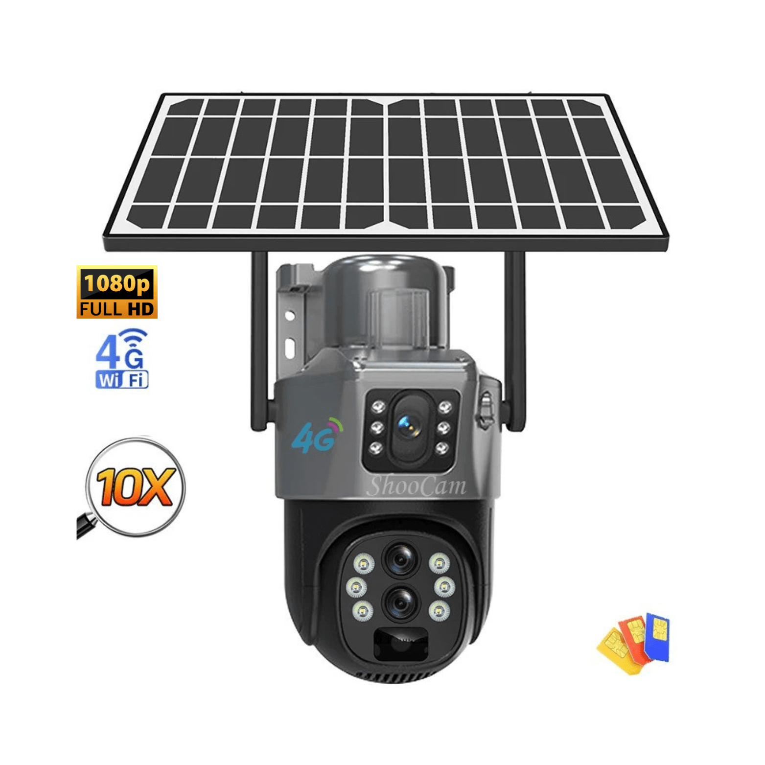 V380 8MP Outdoor Solar Wi-Fi PTZ  Camera w/128GB TF Card