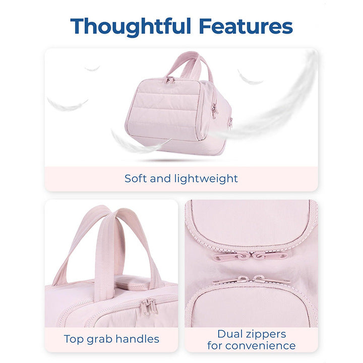 D5490 Crush Toiletry Bag for Women Cosmetic Makeup Organizer Wide-open Puffy Travel Toiletry Bag